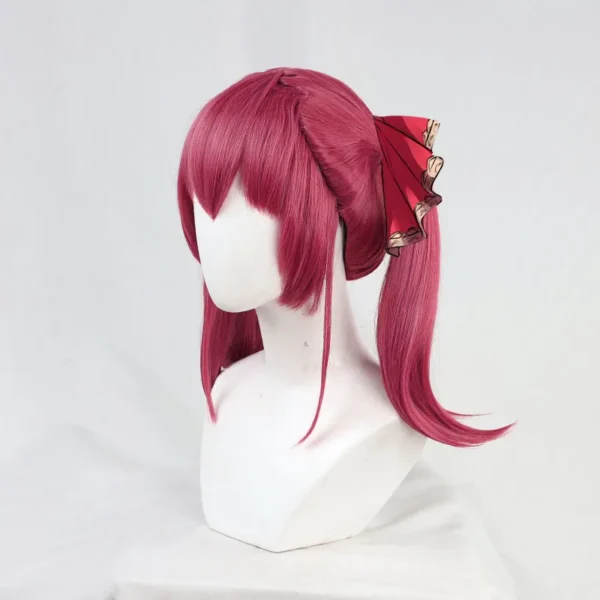 VTuber Houshou Marine Wig Hololive Girls Youtuber Cosplay Long Straight Ponytails Synthetic Hair Role Play + Wig Cap - Image 2