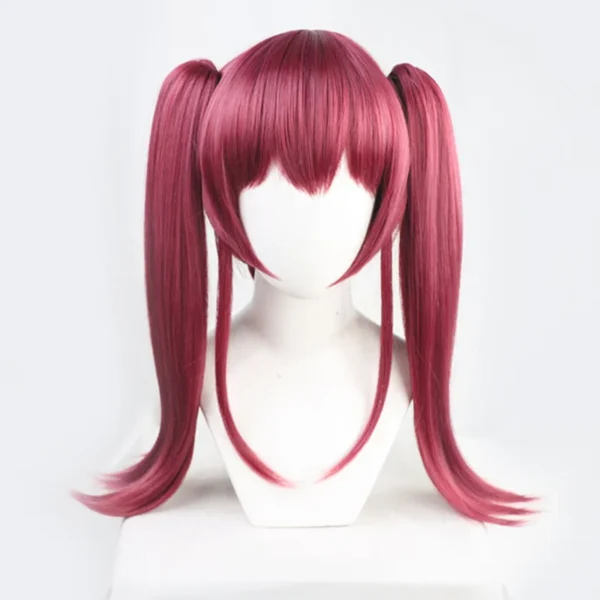 VTuber Houshou Marine Wig Hololive Girls Youtuber Cosplay Long Straight Ponytails Synthetic Hair Role Play + Wig Cap - Image 4