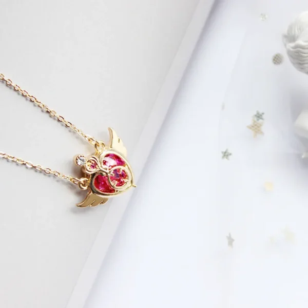 Anime Sailor Moon Necklace Love Wings Magic Stick Pendant Necklace Girl Jewelry Gift Cosplay Prop Choker - Image 4