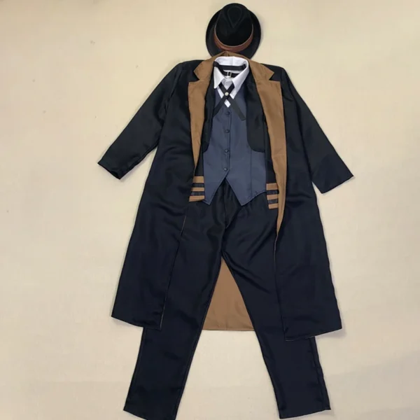 Nakahara Chuuya Cosplay Costume Include Hat Uniform Trench Coat Pants Big Size Outfits Halloween Party for Comic Con - Image 2