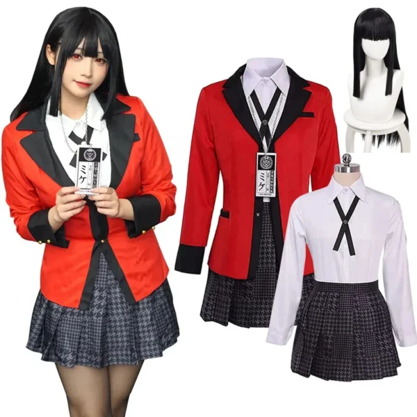 Anime Kakegurui Jabami Yumeko Cosplay Costume Halloween Sayaka Compulsive Gambler Japanese School Girls JK Uniform Halloween Cos