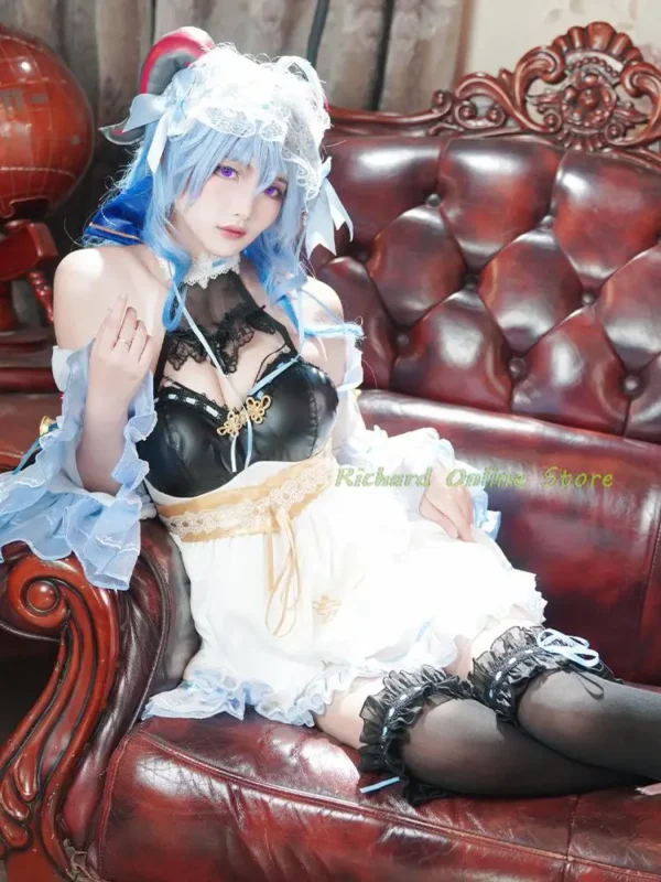 Ganyu Cosplay Maid Costume Game Genshin Impact Cosplay Ganyu Halloween Costume Genshin Fanart Ganyu Maid Dress - Image 3