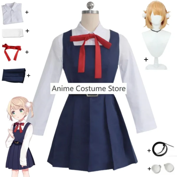 Anime Virtual YouTuber VTuber Shigure Ui Cosplay Costume Japanese Lovely JK Uniform Dress Wig Woman Kawaii Campus Sailor Suit