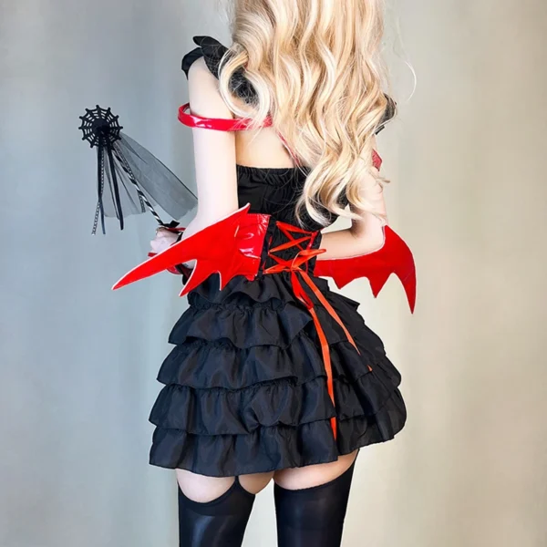 AniLV Halloween Night Demon Maid Unifrom Cosplay Women Night Elves Magic Little Devil Wings Outfits Clothes Costumes - Image 4