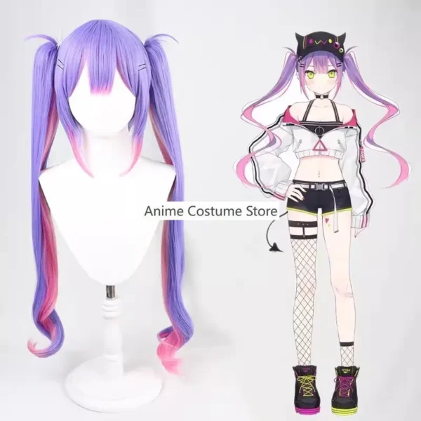 Anime VTuber Virtual YouTuber Hololive Tokoyami Towa Cosplay Costume Wig Strapless Tops Boot Woman Sexy Kawaii Carnival Suit - Image 6