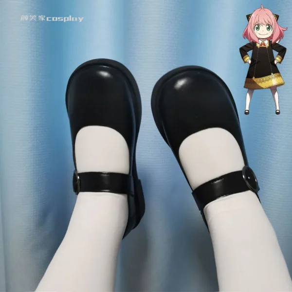 Comic con Women Girl Anya Forger cosplay shoes Anime role play black uniform shoes 35-40