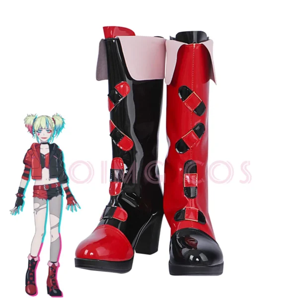 Harley Quinn Cosplay Shoes Anime Chinese Style Halloween for men Game Role playing props