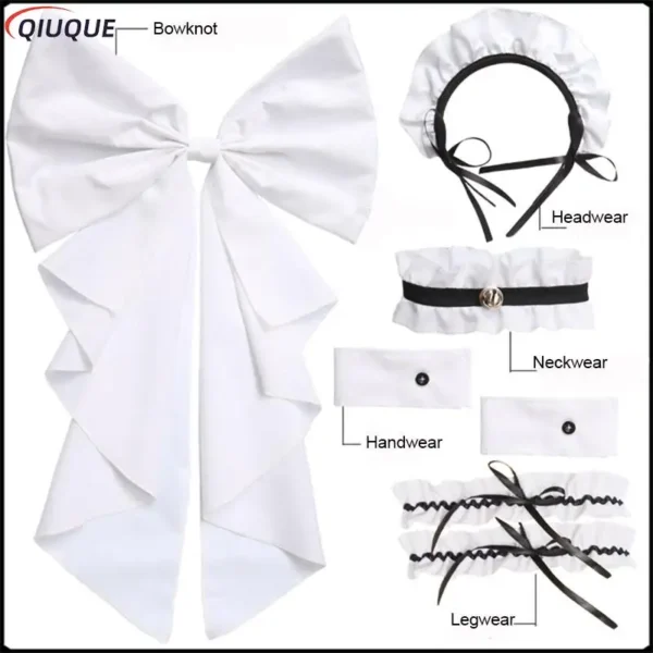 Anime Black Maid Costumes French Bowknot Maid Skirt Girls Woman Amine Cosplay Costume Waitress Party Costumes - Image 4