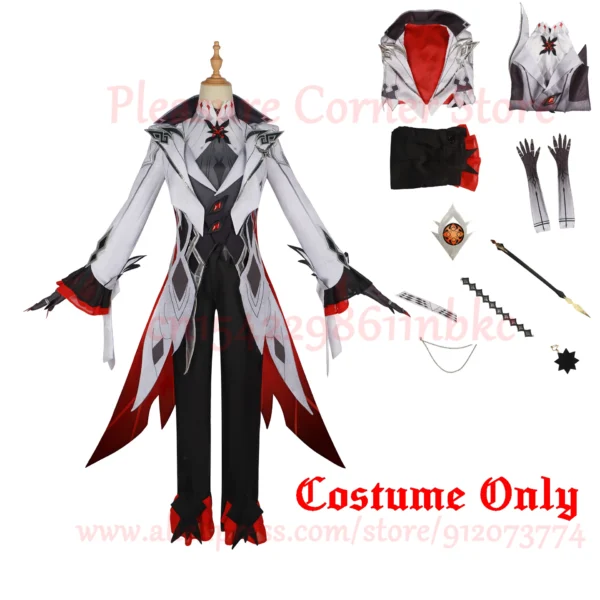 New Arlecchino Cosplay Costume Wigs Genshin Impact Fatui The Knave Arlecchino Uniform Eleven Fatui Harbingers Costume Outfit - Image 3