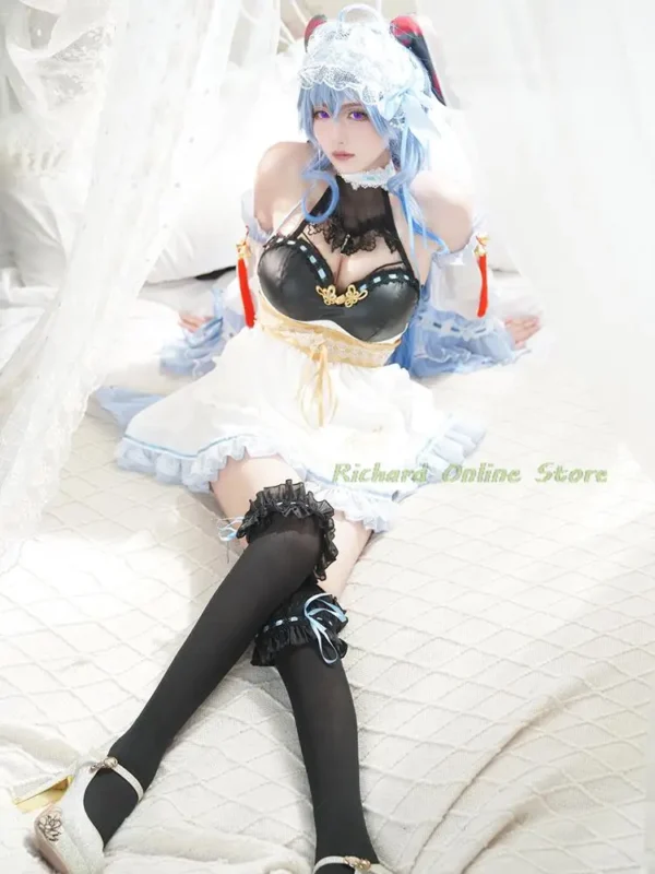 Ganyu Cosplay Maid Costume Game Genshin Impact Cosplay Ganyu Halloween Costume Genshin Fanart Ganyu Maid Dress - Image 4