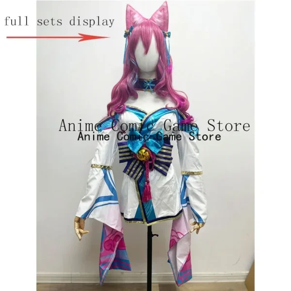 Ahri LOL Cosplay Costume Wig Ear Spirit Blossom League of Legends Cosplay Outfits Anime Halloween Party Costumes for Women Girl - Image 4