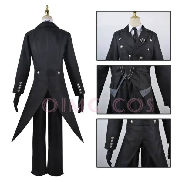 Sebastian Michaelis Cosplay Costume Black Butler Adult Carnival Uniform Wig Anime Halloween Party Costumes Masquerade Women Game - Image 2