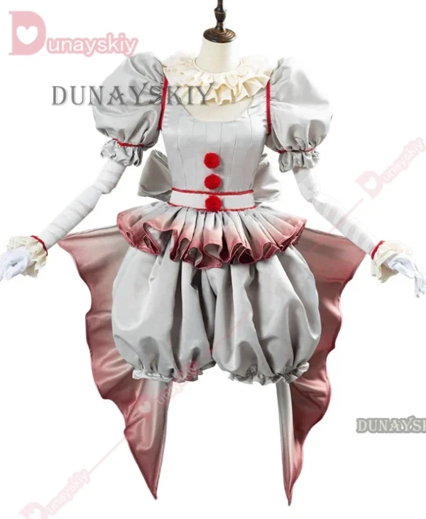 Movie Clown Pennywise Cosplay Costume Halloween Girls Outfit Horror Lolita Dress Up Women Fantasy Dress Carnival Party Full Set - Image 6