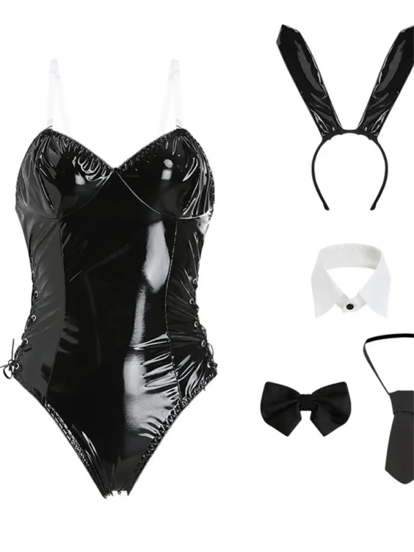 Sexy Cute Bunny Girl Faux Leather Material Rabbit Woman Set Good Quality Can Wear Out To Comic Show Kawaii Cosplay Bunny Costume - Image 5