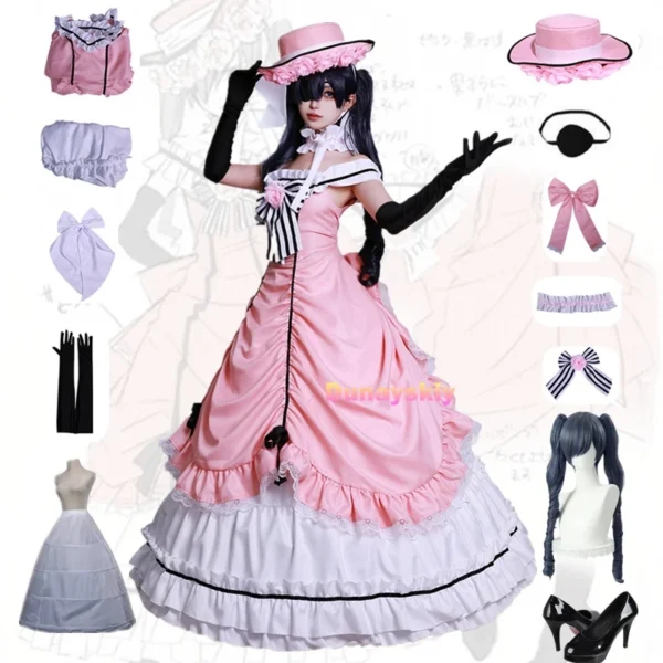 Anime Black Butler Kuroshitsuji Ciel Phantomhive Cosplay Sleeveless Lace Maid Cut Full Dress Uniform Outfit Princess Costumes - Image 3