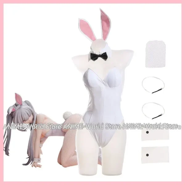 Tokisaki Kurumi Bunny Cosplay Costumes Date A Bullet Halloween Cosplay Anime White Sexy Bunny Cute Girl Jumpsuits Sets