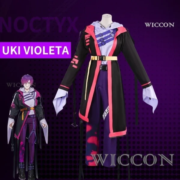 Vtuber Uki Violeta Cosplay Costumes Cute Yutuber Suit Anime Clothing Halloween Carnival Uniforms Custom Made full set wig - Image 2