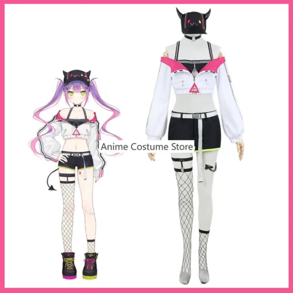 Anime VTuber Virtual YouTuber Hololive Tokoyami Towa Cosplay Costume Wig Strapless Tops Boot Woman Sexy Kawaii Carnival Suit - Image 2