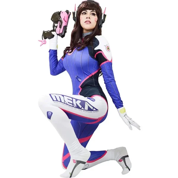 Anime Dva Cosplay Costume Women Jumpsuit Game Dva Sexy Zenti Bodysuit Tattoo Sticker Gun Suit Halloween Party Costumes for Adult - Image 6