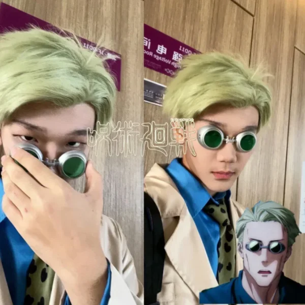 Anime Jujutsu Kaisen Cosplay Nanami Kento Glasses Punk Eyewear Sunglasses Adult Unisex Halloween Prop Accessories