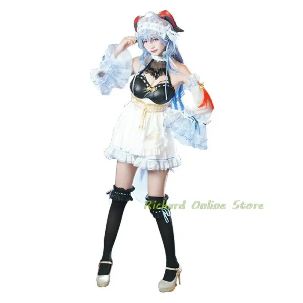 Ganyu Cosplay Maid Costume Game Genshin Impact Cosplay Ganyu Halloween Costume Genshin Fanart Ganyu Maid Dress - Image 5