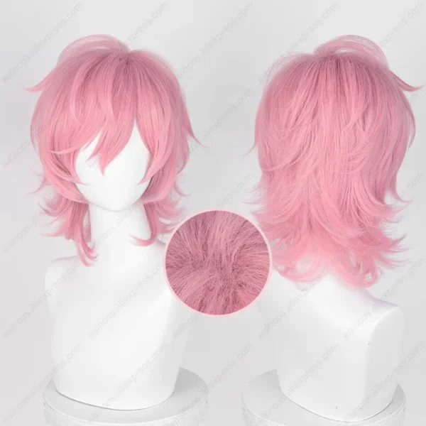 Anime Ayato Yuri Cosplay Wig 36cm Pink Short Wigs Heat Resistant Synthetic Hair - Image 2