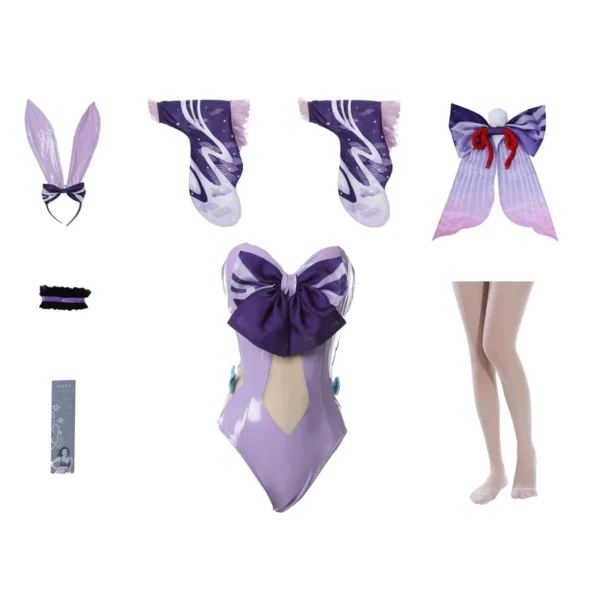 ROLECOS Bunny Girl Kokomi Cosplay Costume Genshin Impact Kokomi Bunny Costume Original Sexy Women Jumpsuit Style A and B - Image 4