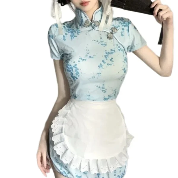 Ruffled White Aprons Women Waist Aprons Maid Cosplay Costume Half Apron Maid Cosplay Apron - Image 3