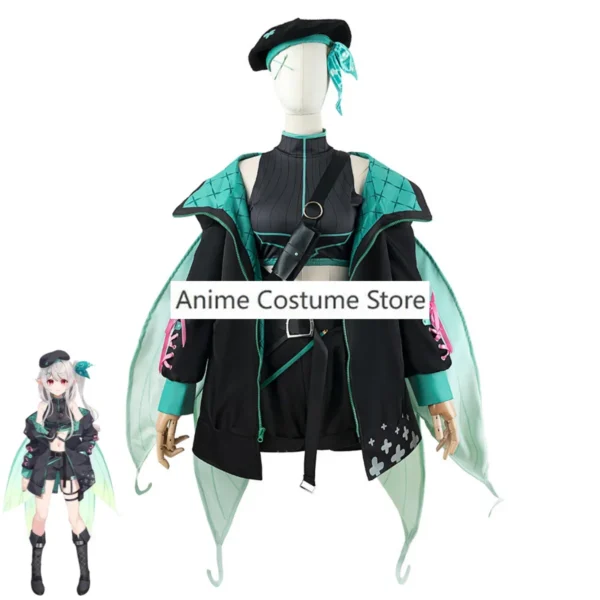 YouTuber VTuber Pomu Rainpuff NIJISANJI EN LazuLight Cosplay Costume Wig Wing Anime Sexy Woman Tactical Clothing Halloween Suit - Image 2