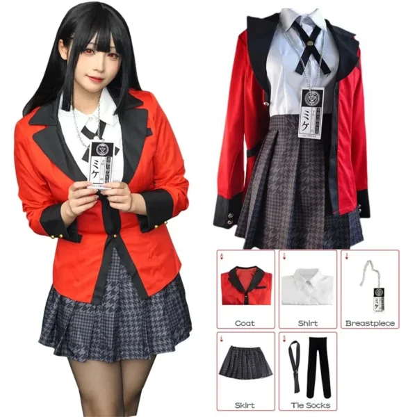 Anime Kakegurui Jabami Yumeko Cosplay Costume Halloween Sayaka Compulsive Gambler Japanese School Girls JK Uniform Halloween Cos - Image 6