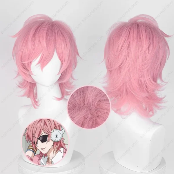 Anime Ayato Yuri Cosplay Wig 36cm Pink Short Wigs Heat Resistant Synthetic Hair