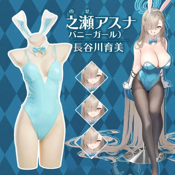 Anime Blue Archive Bunny Girl Sexy Cosplay Costume Lingerie Bodysuit Uniform Suit Women Halloween Anime Game Rabbit Role Play - Image 11