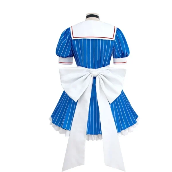 Anime Mikuu Cosplay Costumes Women Cute Blue Striped Short Sleeve Maid Dress Outfits Halloween Christmas Carnival Party Uniform - Image 4