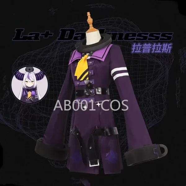 Presale YouTuber VTuber La+ Darknesss Laplus YMD YAMADA Hololive HoloX Cosplay Costume Wig Anime Purple Uniform Hallowen Suit - Image 3