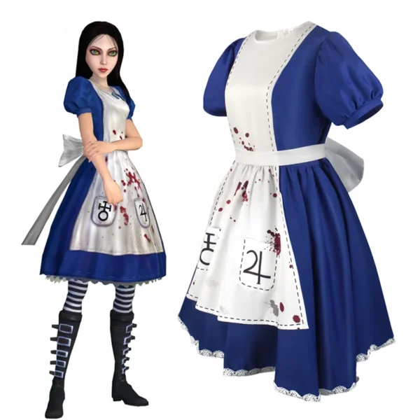 Anime Alice Princess Dress Maid Apron Dress Game Madness Returns Alice Cosplay Costume For Women Girls Halloween Party - Image 3