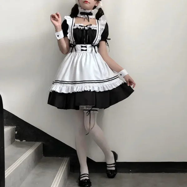 Black White Lolita Maid Costume Cosplay Costumes Cute Dress Sexy French Apron Uniform Cafe Maid Party Skirt Women's Clothing - Image 2