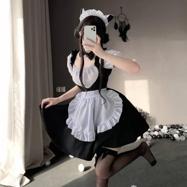 Two Yuan Maid Costume Cute Maid Halloween Lolita Dress Lolita Cosplay Costume Ordinary Stage Costume Halloween Dress Catwoman - Image 2