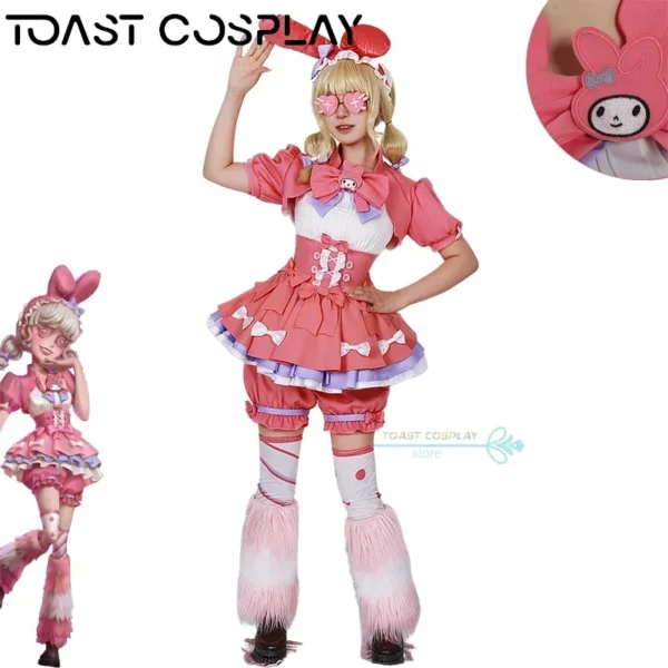 Lily Barrier Cosplay Game Identity V Cheerleader Cosplay Costume Party Uniform Pink Dress Carnival Anime Role Play Suits