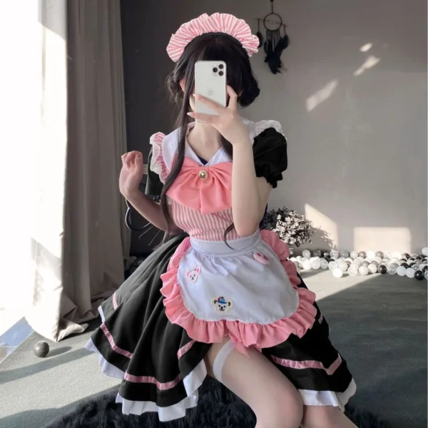 Two Yuan Maid Costume Cute Maid Halloween Lolita Dress Lolita Cosplay Costume Ordinary Stage Costume Halloween Dress Catwoman - Image 3