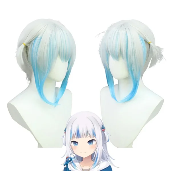 Hololive Vtuber Virtual Anchorman Gawr Gura Cosplay Costume Wig Set Girl Cute Shark Costume Carnival Party Dress Up Gift - Image 6