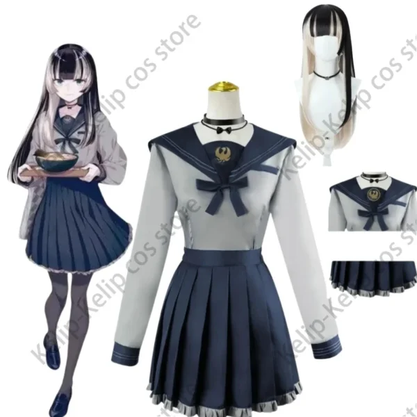 Anime Virtual YouTuber Juufuutei Raden Cosplay Costume VTuber Hololive Wig Japan South Korea JK School Uniform Woman Lovely Suit