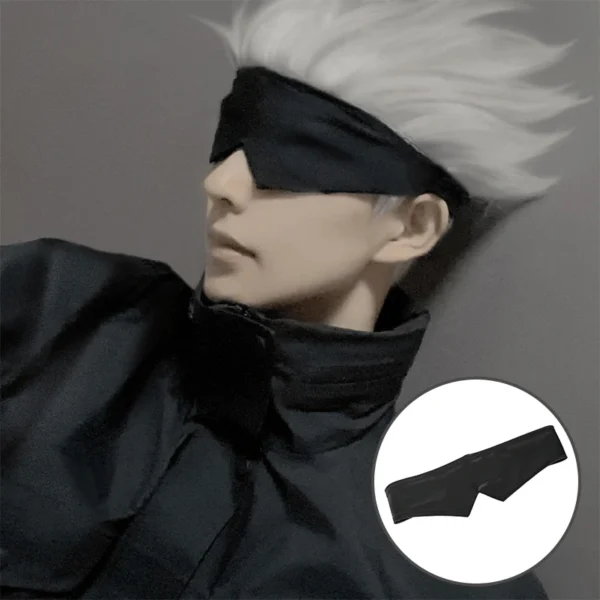 Cosplay Jujutsu Kaisen Gojo Satoru Mask Blindfold Cosplay Prop Anime Black Man Woamn Hair Band Accessories Sleep Eyewear