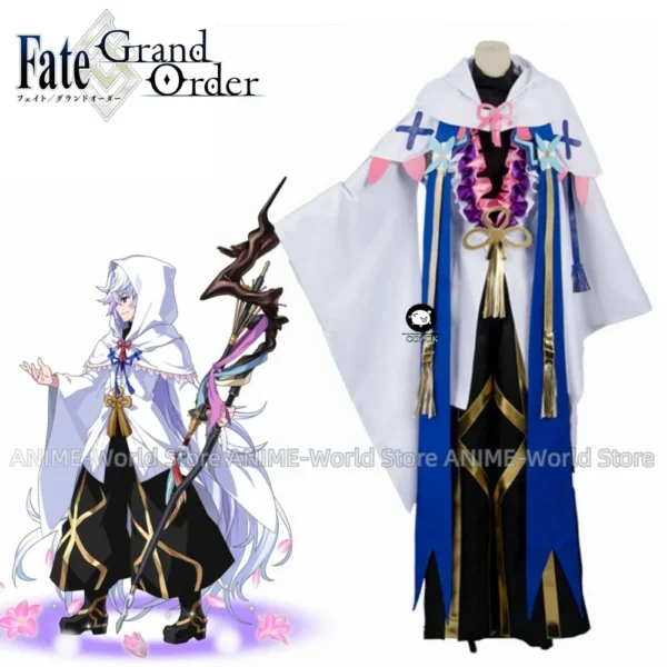 Fate Grand Order Caster Merlin Ambrosius Carnival Cosplay Costume Full Set Free Shipping