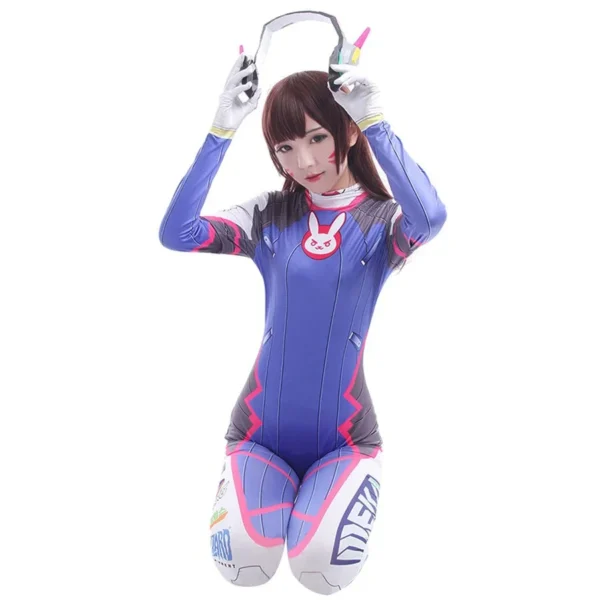 Anime Woman Jumpsuit Tights Dva Cosplay Costume Game Zentai Wig Cosplay Props Headphone Suit D.Va Cos Party Halloween Costumes - Image 2