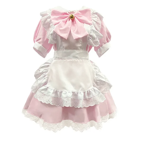 2024 New Sweet Maid Outfit Pink Lolita Cosplay Loli Maid Outfit Anime Cosplay Halloween Costumes for Women Anime Cosplay