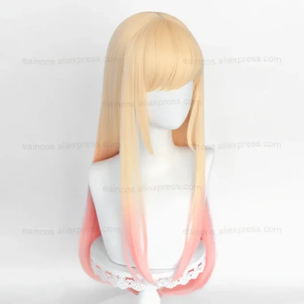 Anime Marin Kitagawa Cosplay Wigs 80cm Long Straight Pink Dyed Gradient Heat Resistant Synthetic Hair - Image 3