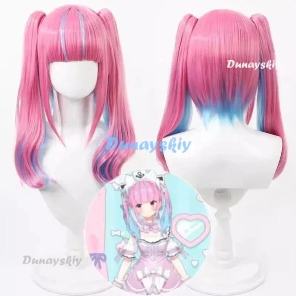 Virtual YouTuber Minato Aqua Cosplay Costume VTuber Hololive Wig Kitty Maid Dress Lolita Woman Sexy Lovely Kawaii Carnival Suit - Image 6