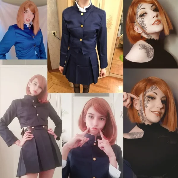 Anime Jujutsu Kaisen Cosplay Costume Kugisaki Nobara Tatoo Girls Women Dress Uniform Full Set - Image 3