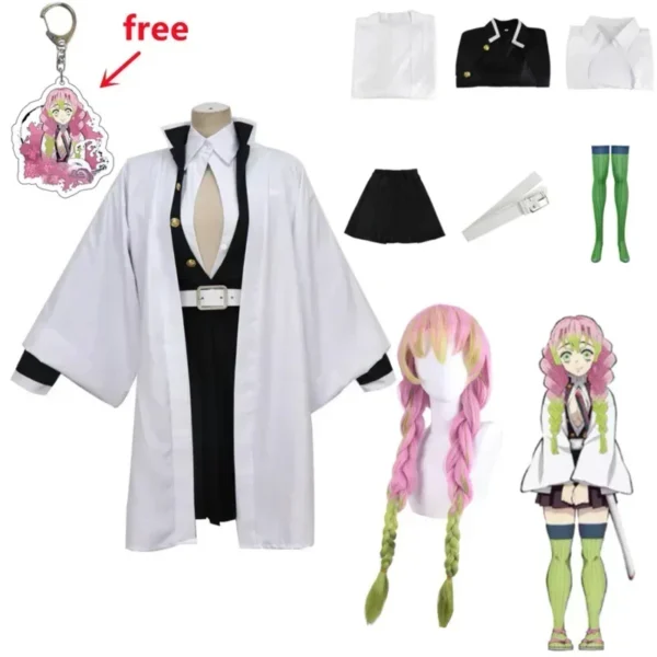 Adult Kids Demon Slayer Kimetsu No Yaiba Anime Kimono Kanroji Mitsuri Cosplay Costume Kisatsutai Sexy Women Halloween Clothes - Image 2