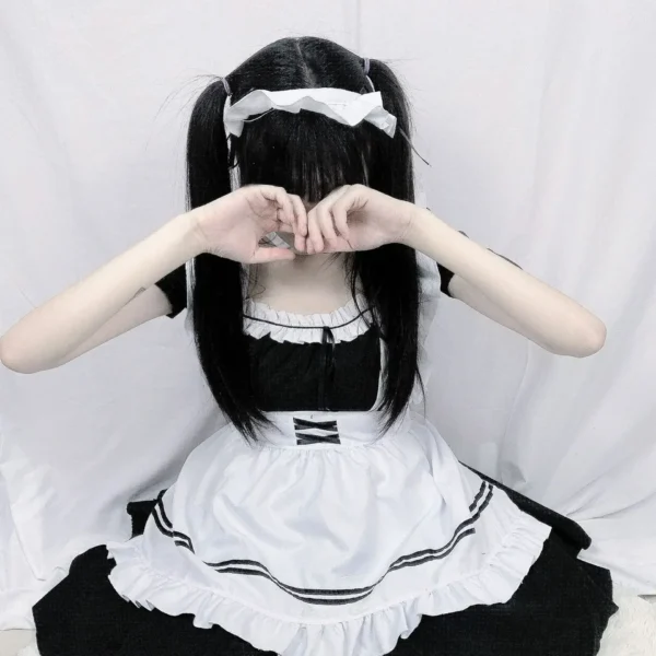 2024 6pcs Set Cute Maid Costume Cosplay Hand Game Red Wine Sweet Maid Costume Lolita Anime Cosplay - Image 5